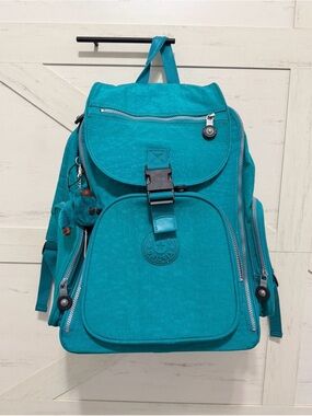 Kipling Teal Backpack Carry one with wheels